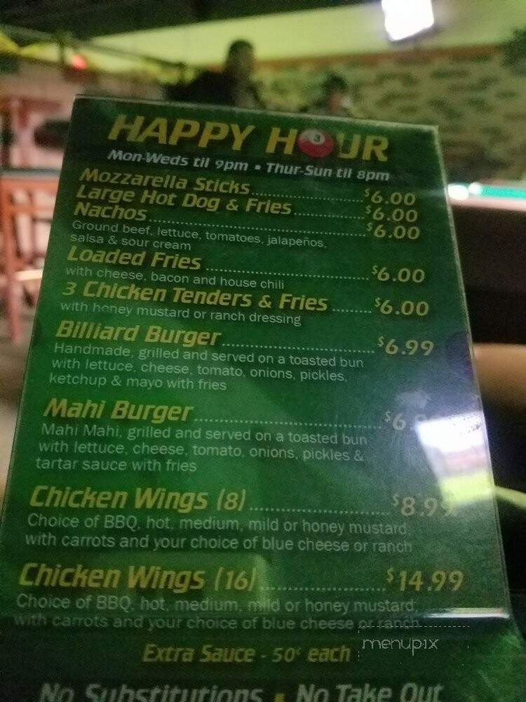 The Billiard Club - Miami Lakes, FL menu_pic