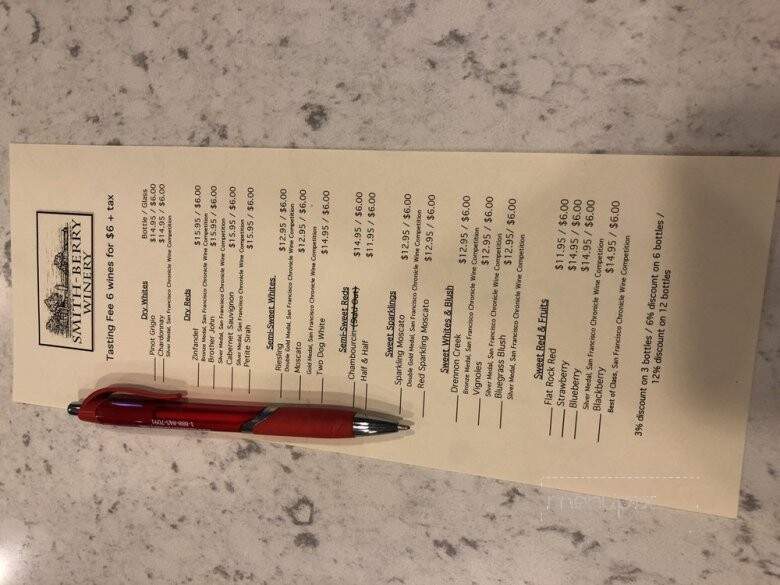 Smith-Berry Winery - New Castle, KY menu_pic