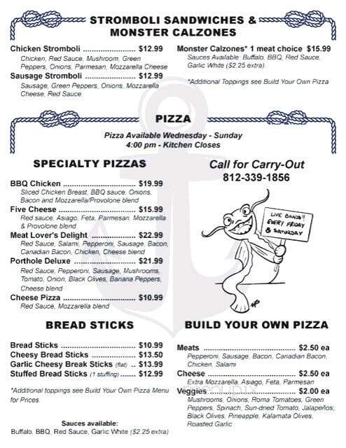Port Hole Inn - Unionville, IN menu_pic
