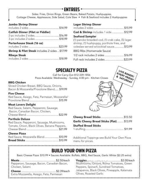 Port Hole Inn - Unionville, IN menu_pic