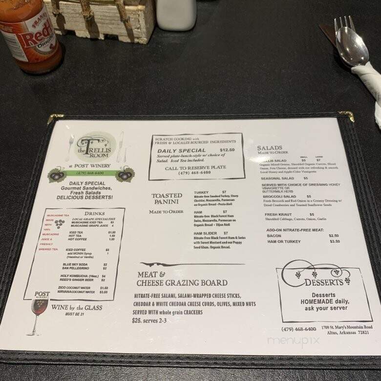 Post Winery - Altus, AR menu_pic