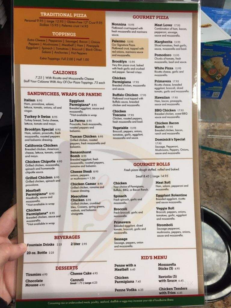 Dominick's Pizza - Franklin, NJ menu_pic