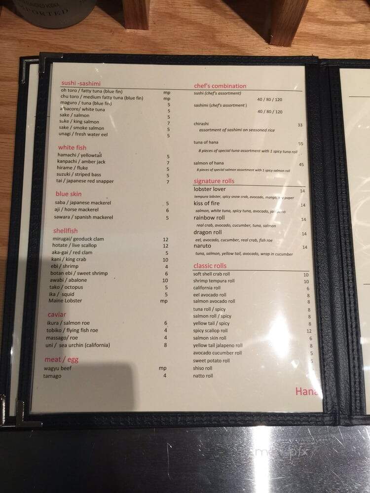 Hana Traditional Japanese Cuisine - Port Washington, NY menu_pic