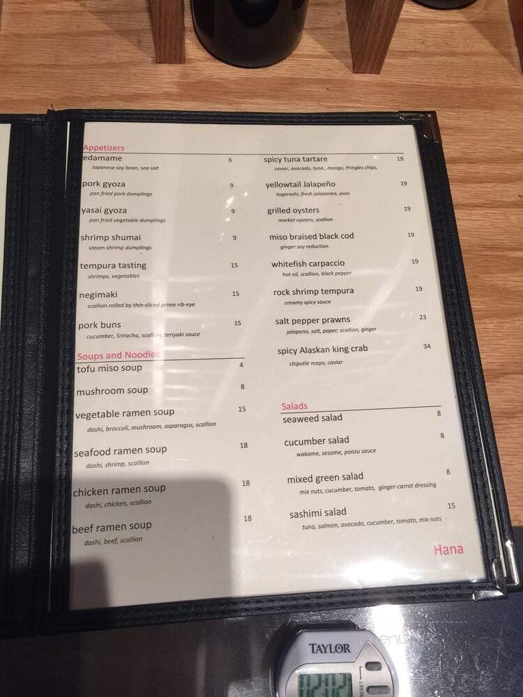 Hana Traditional Japanese Cuisine - Port Washington, NY menu_pic