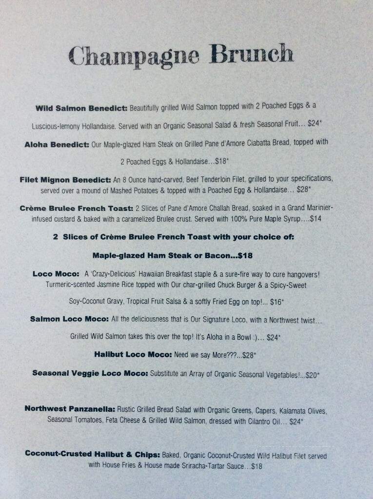 Quench Waterfront Kitchen & Bar - Port Townsend, WA menu_pic
