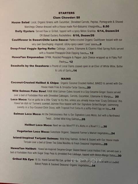 Quench Waterfront Kitchen & Bar - Port Townsend, WA menu_pic