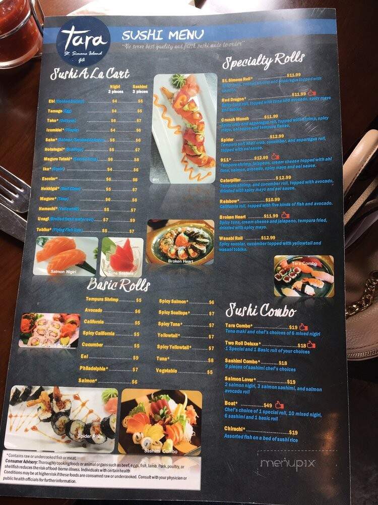 Tara Thai & Sushi - Saint Simons Island, GA menu_pic
