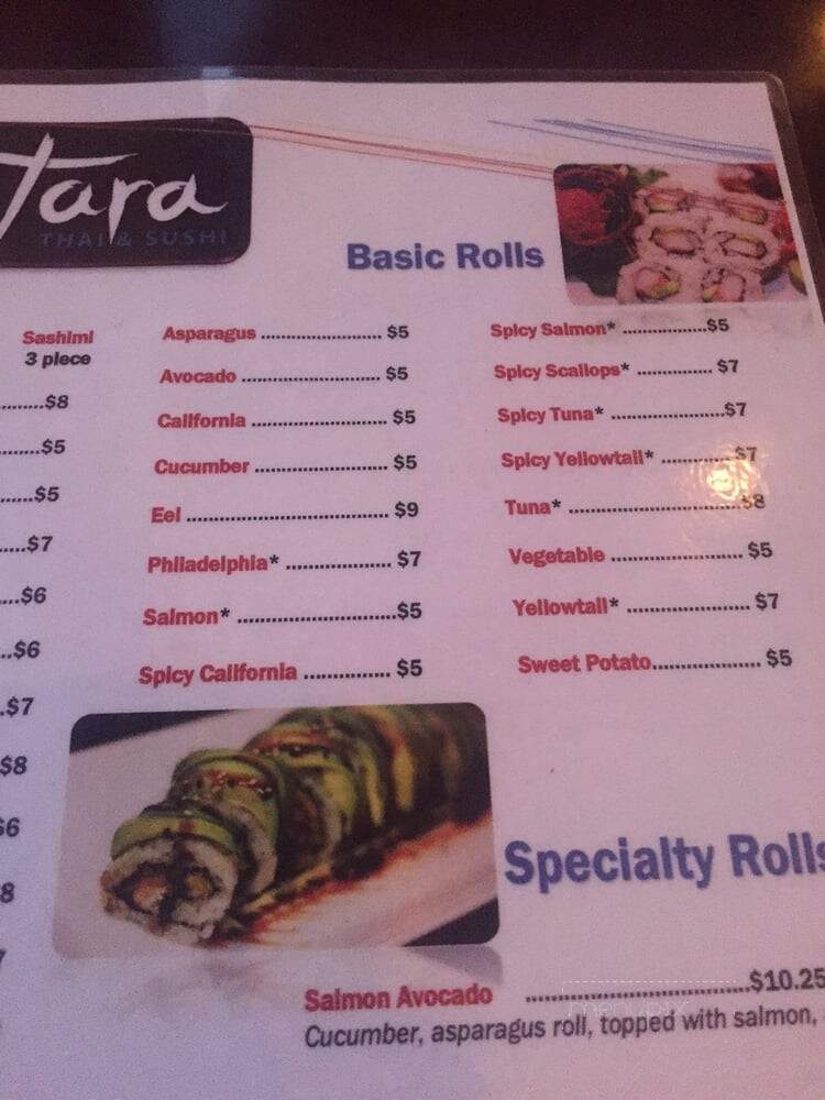Tara Thai & Sushi - Saint Simons Island, GA menu_pic
