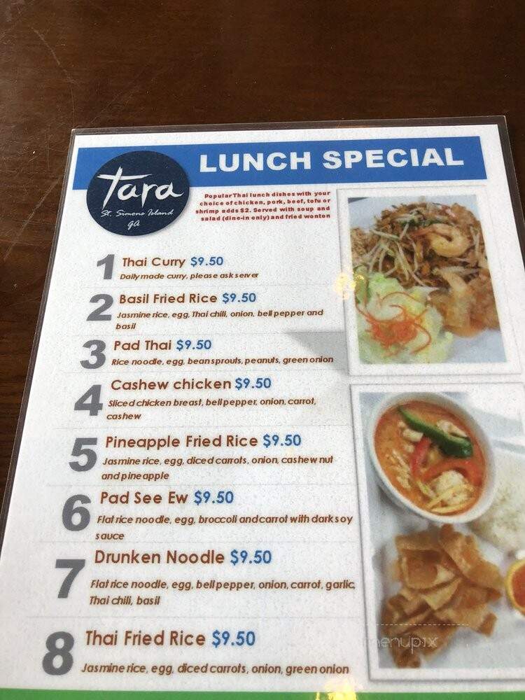 Tara Thai & Sushi - Saint Simons Island, GA menu_pic