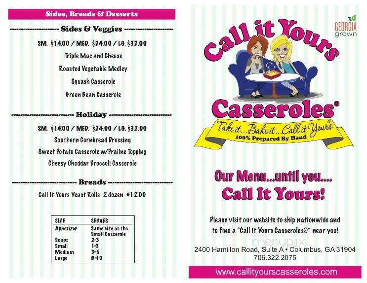 Call It Yours Casseroles - Columbus, GA
