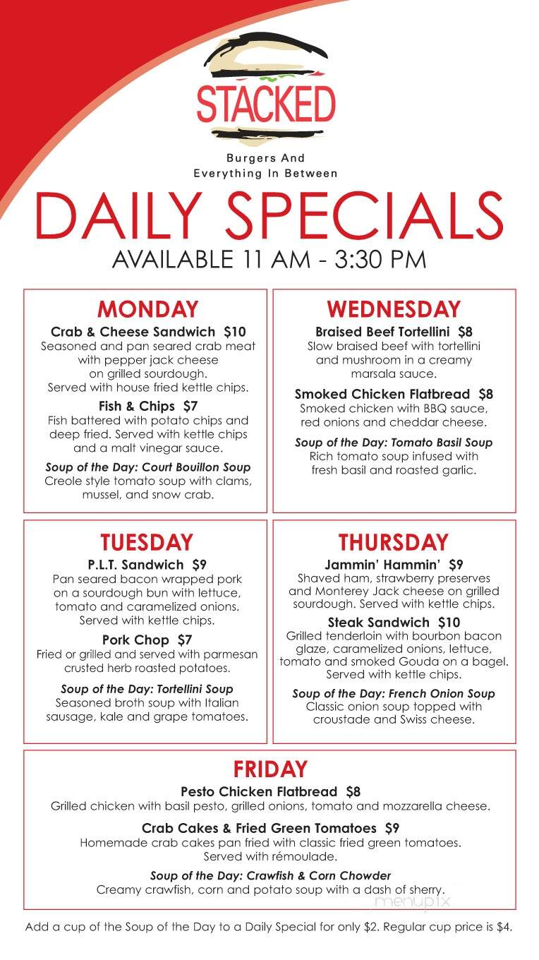Stacked Grill - Biloxi, MS menu_pic