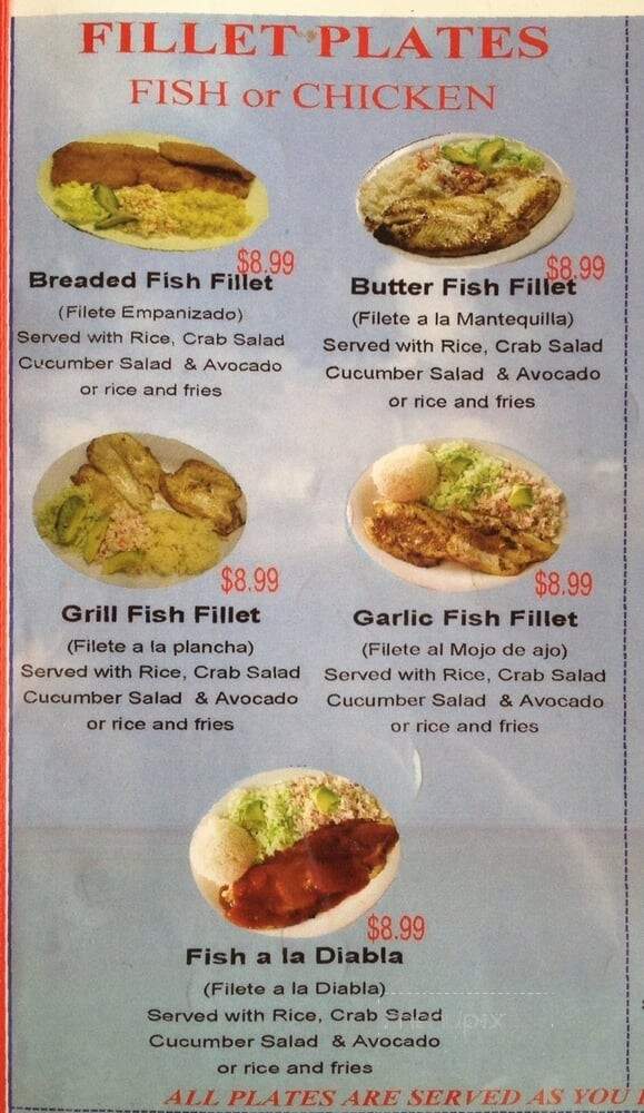 Mariscos Puerto Vallarta - Dalton, GA menu_pic
