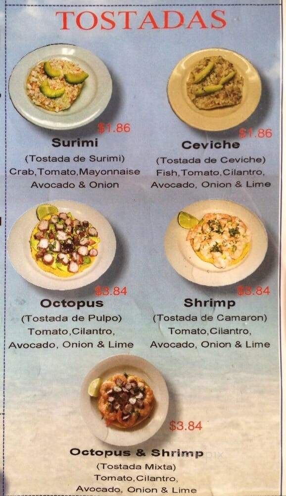 Mariscos Puerto Vallarta - Dalton, GA menu_pic
