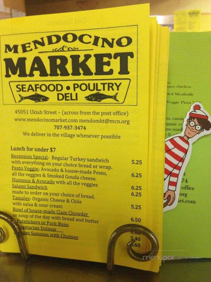 Mendocino Market and Deli - Mendocino, CA menu_pic