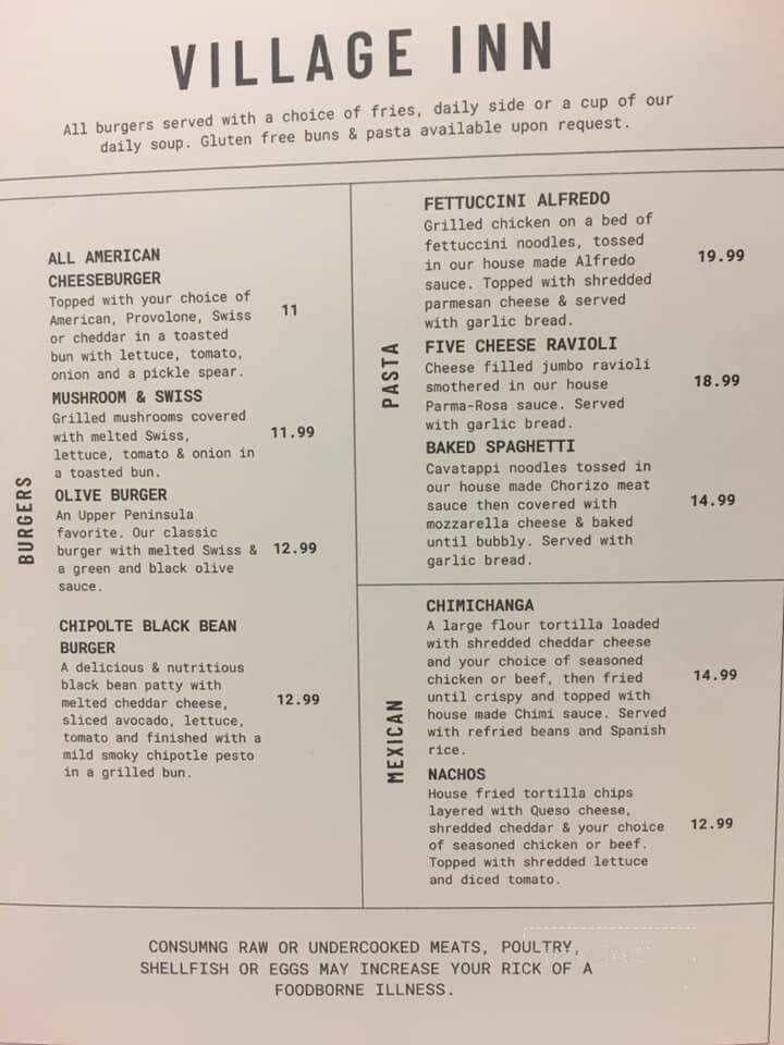 Village Inn - St Ignace, MI menu_pic