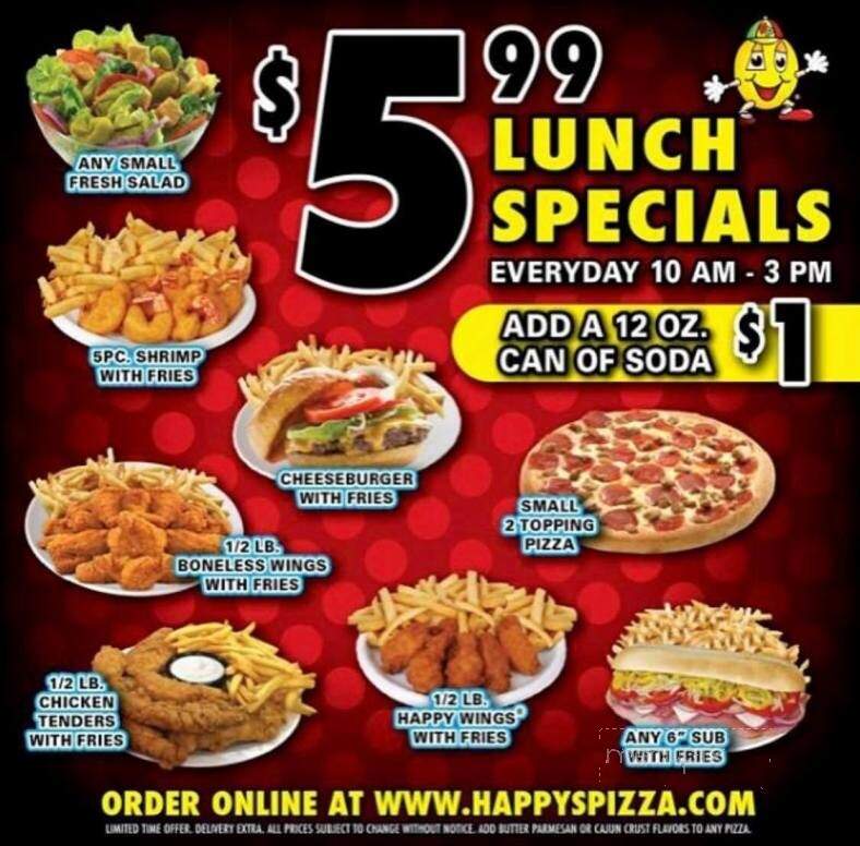 Happy's Pizza - Southgate, MI menu_pic