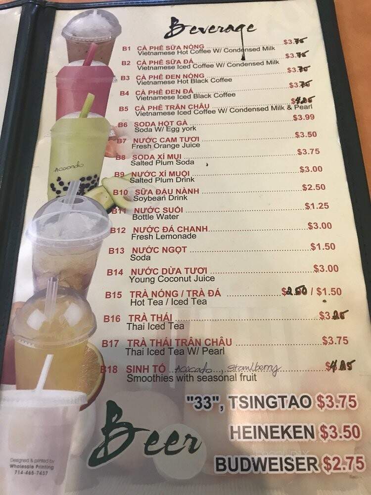 Pho Saigon - Redding, CA menu_pic