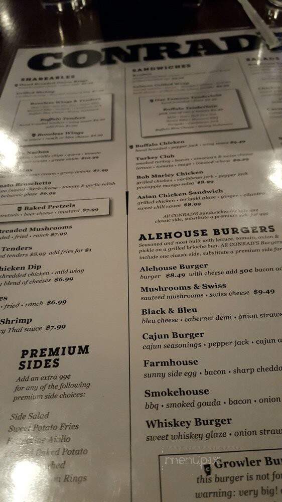 Conrad's Restaurant and Alehouse - Liberty, MO menu_pic