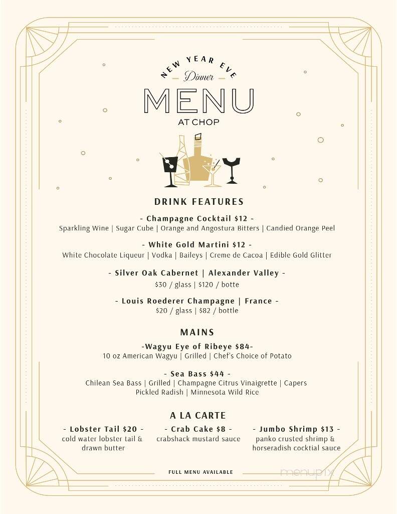 Chop - Sister Bay, WI menu_pic