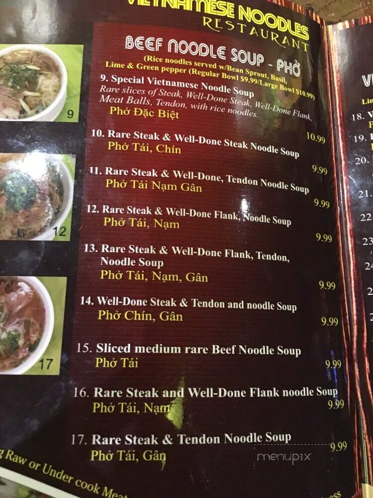 Vietnamese Noodles - Mequon, WI menu_pic