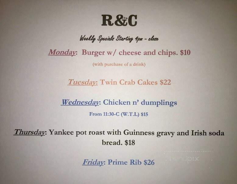 Rose & Crown - Lewes, DE menu_pic