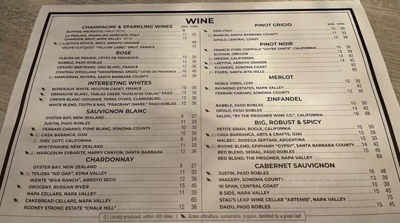 Lure Fish House - Westlake Village, CA menu_pic