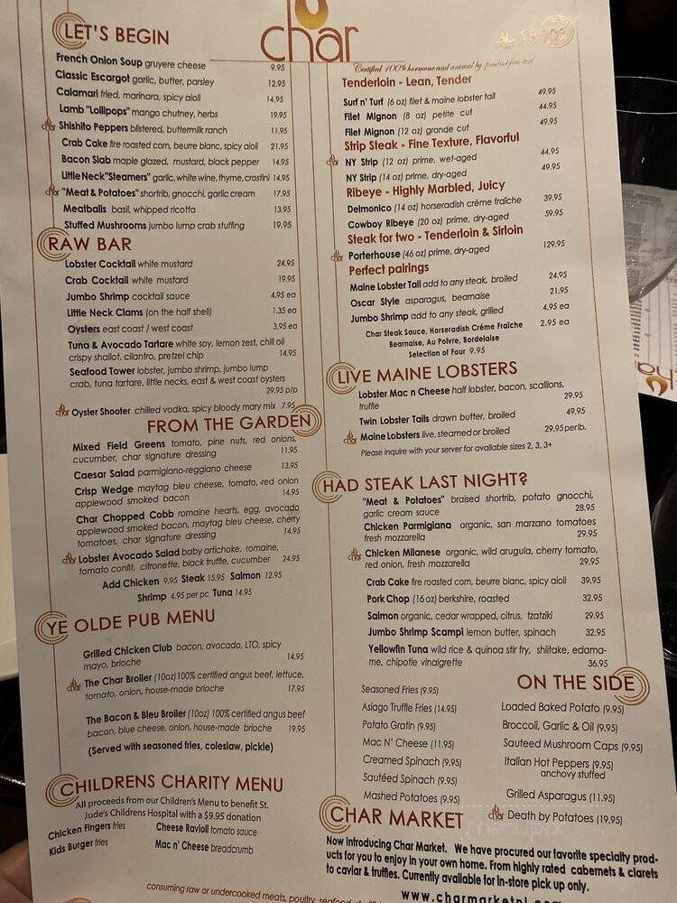 Char Steakhouse - Red Bank, NJ