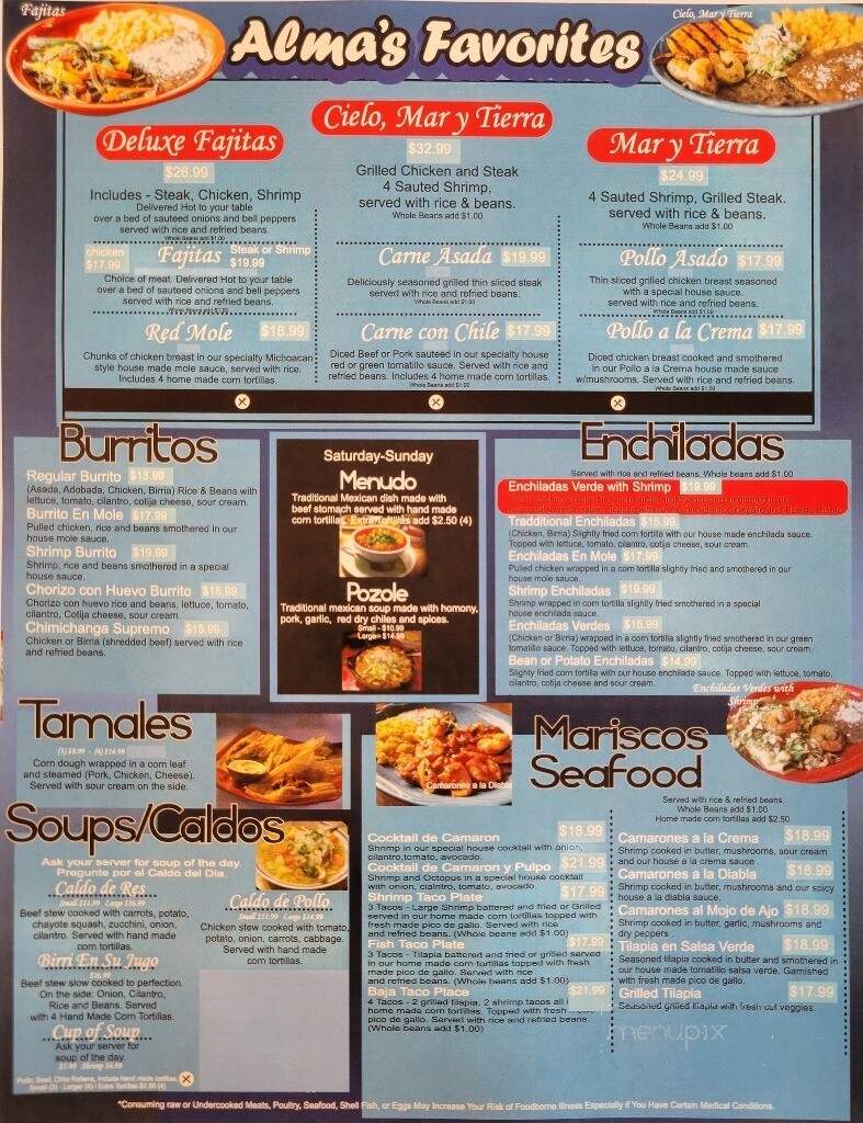 Alma's Mexican Kitchen - Wenatchee, WA menu_pic