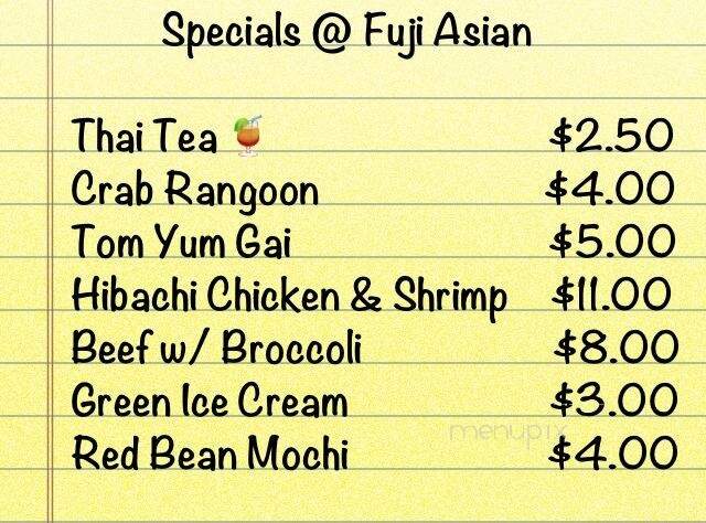 Fuji Asian Cuisine - Evans, GA menu_pic