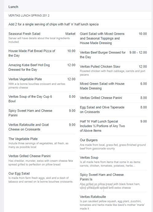 Veritas Gateway to Food and Wine - Ellisville, MO menu_pic