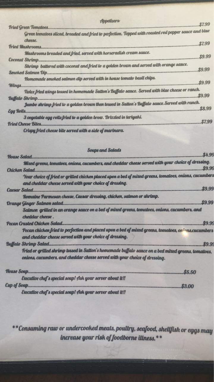 Suttons American Grill - Carrollton, GA menu_pic