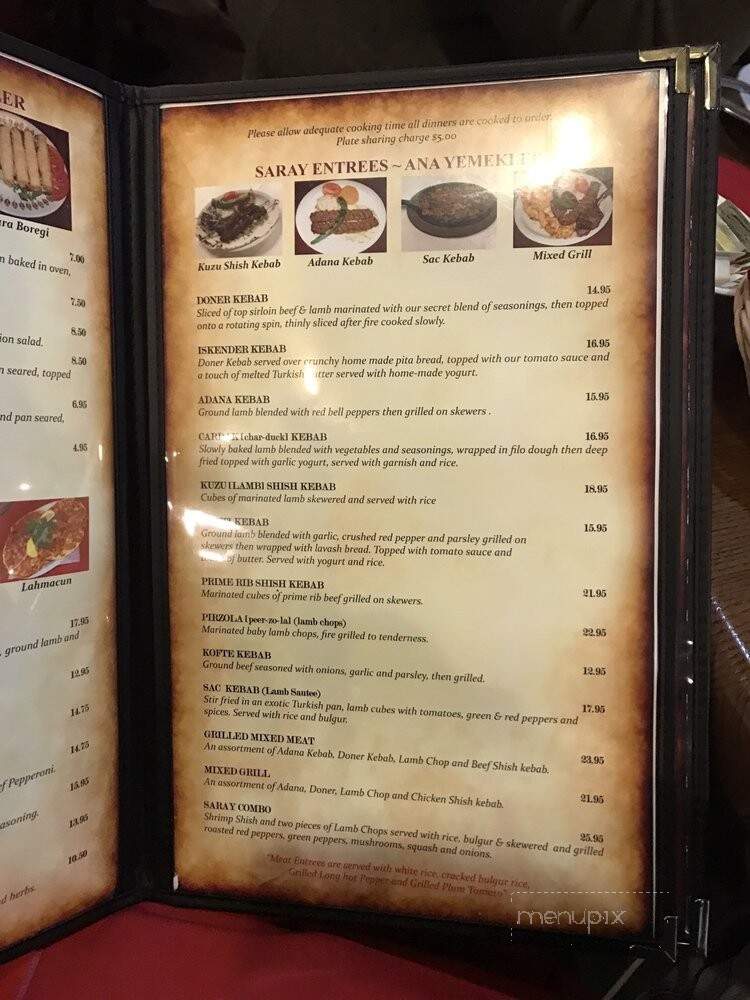 Saray Turkish Restaurant II - Springfield, MA menu_pic