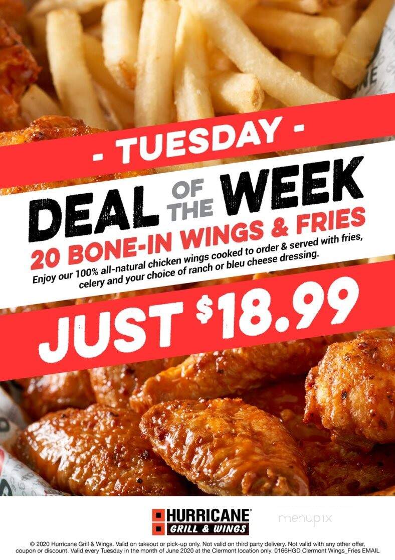 Hurricane Grill & Wings - Clermont, FL menu_pic