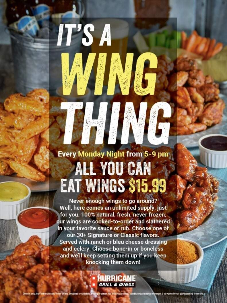 Hurricane Grill & Wings - Clermont, FL menu_pic
