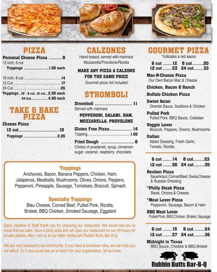 Rubbin Butts Bar-B-Q - Cobleskill, NY menu_pic