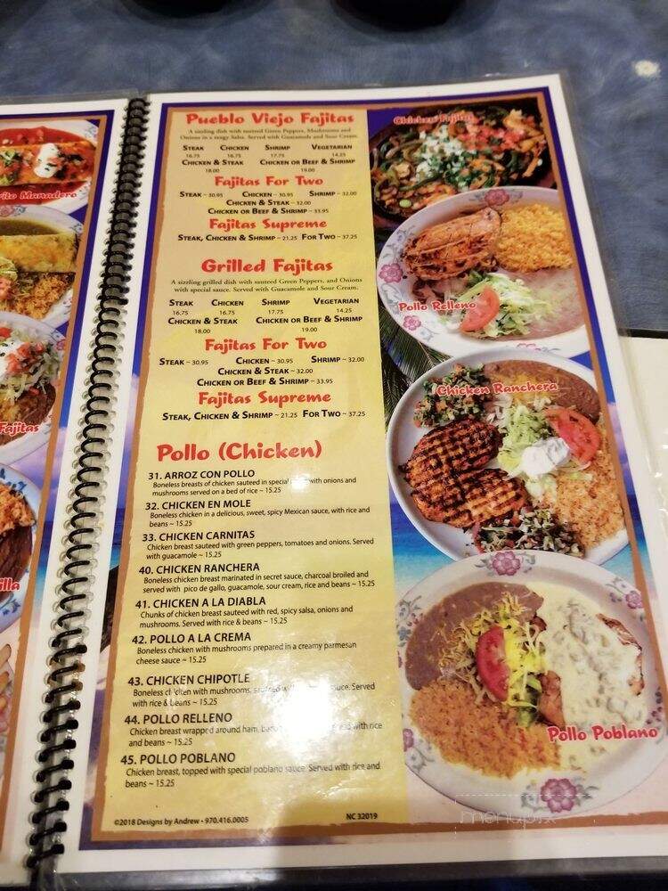 Pueblo Viejo - Windsor, CO menu_pic