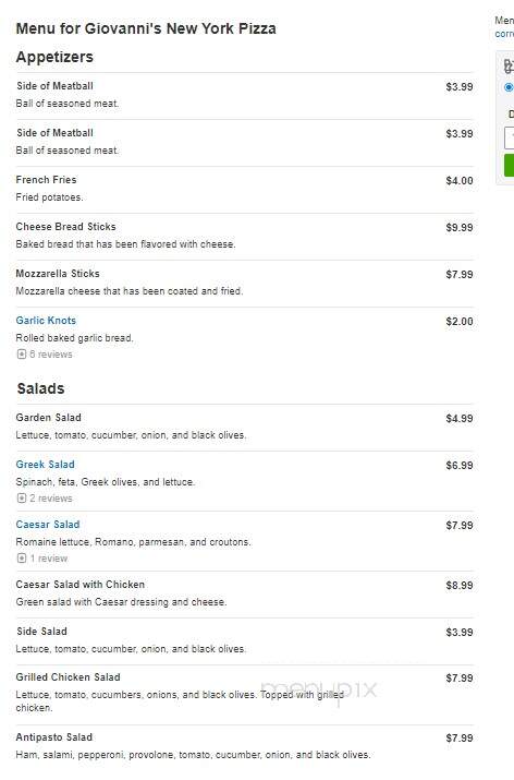 Giovanni's New York Pizza - Winter Haven, FL menu_pic