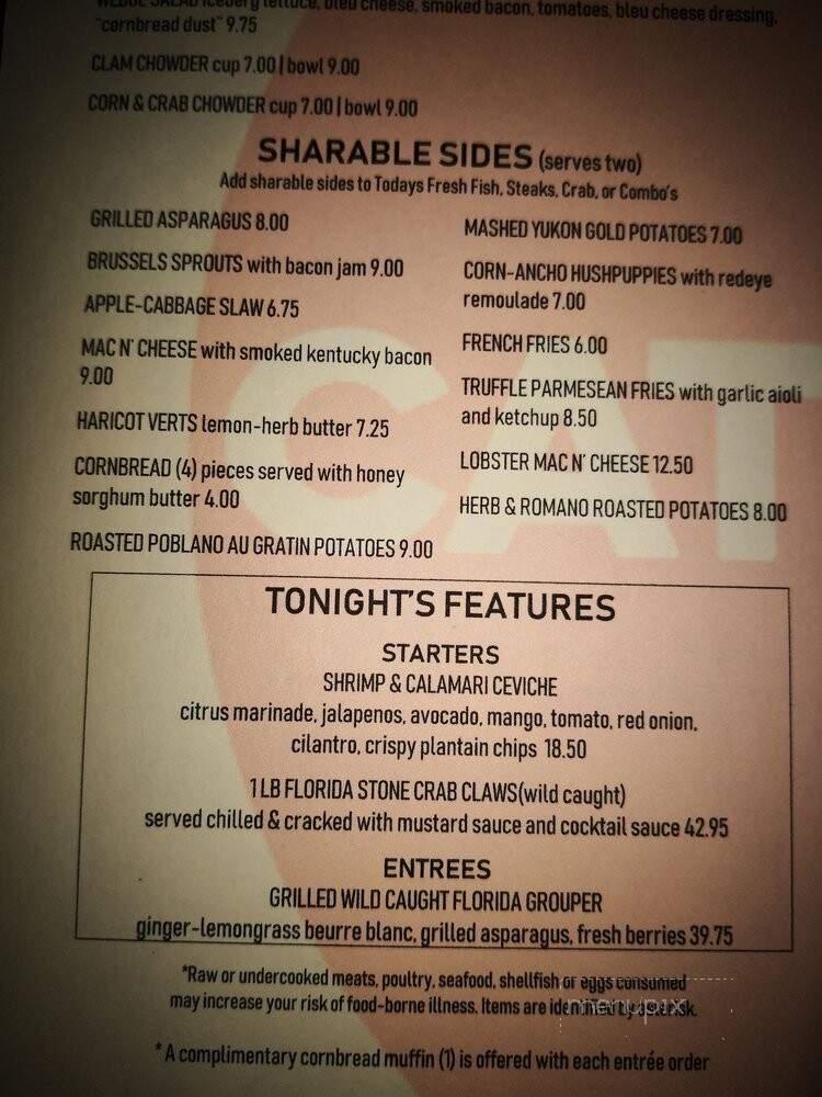 Brendon's Catch 23 - Louisville, KY menu_pic