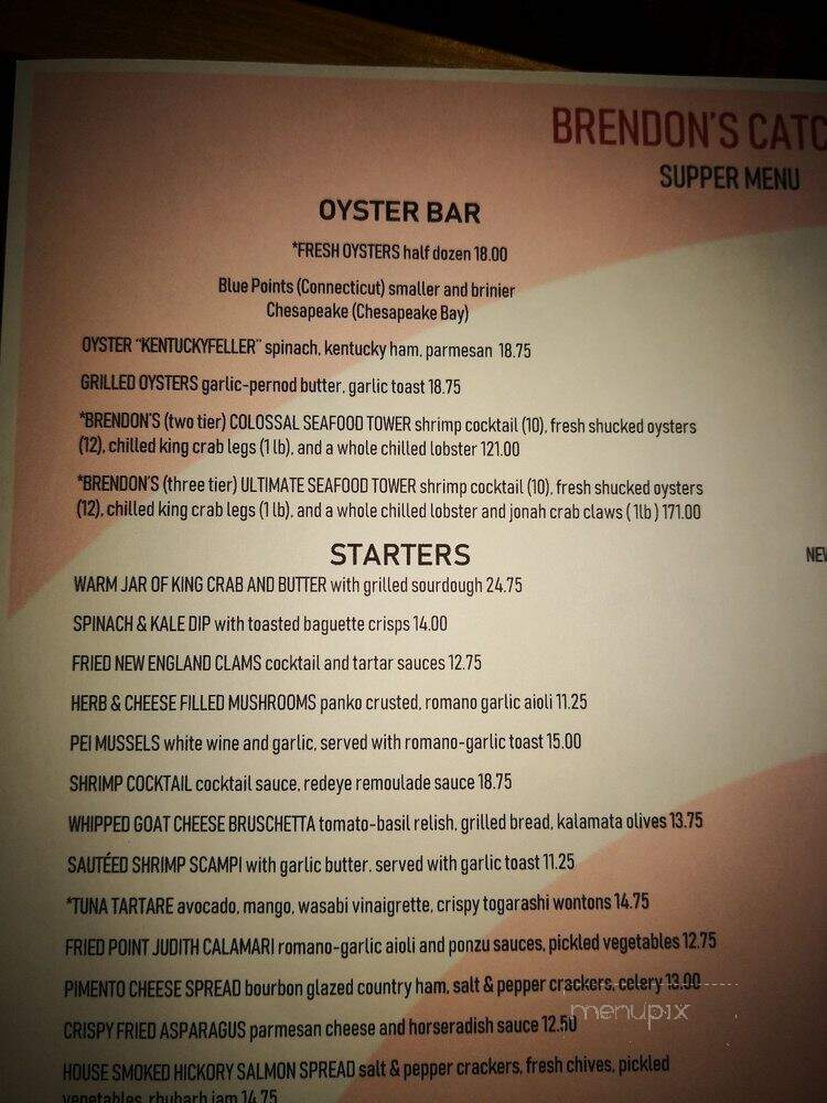 Brendon's Catch 23 - Louisville, KY menu_pic