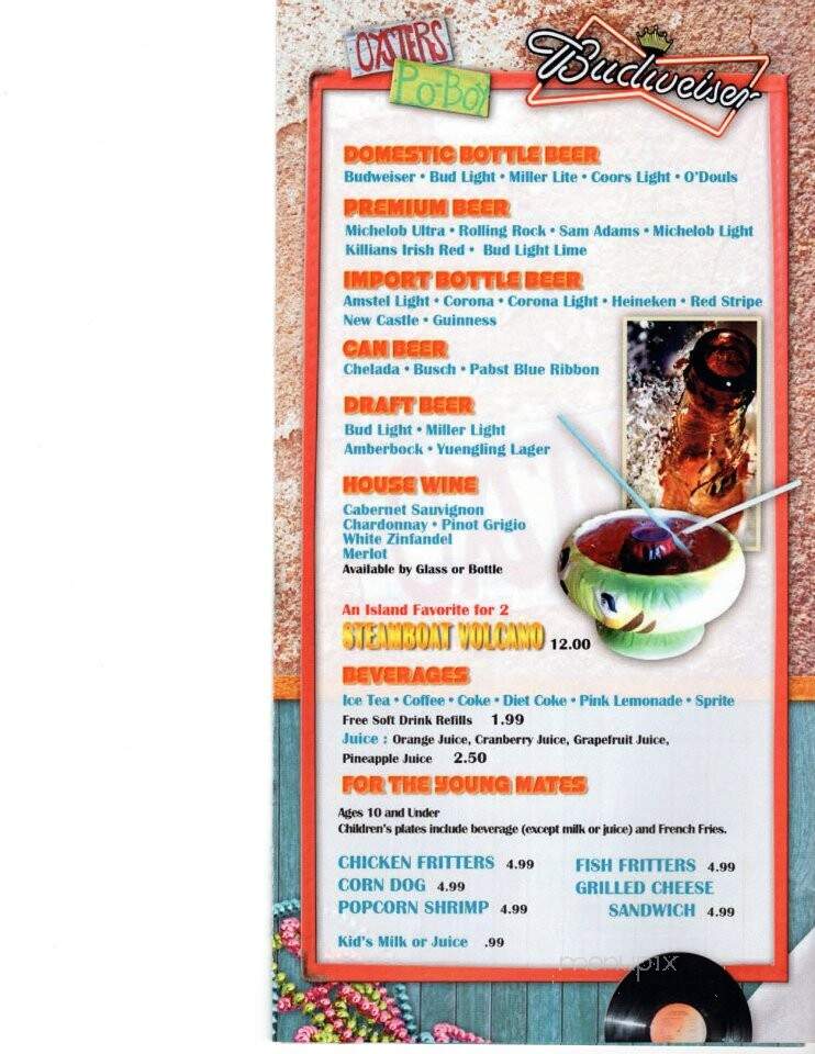 Steamboat Bar & Grill - Santa Rosa Beach, FL menu_pic
