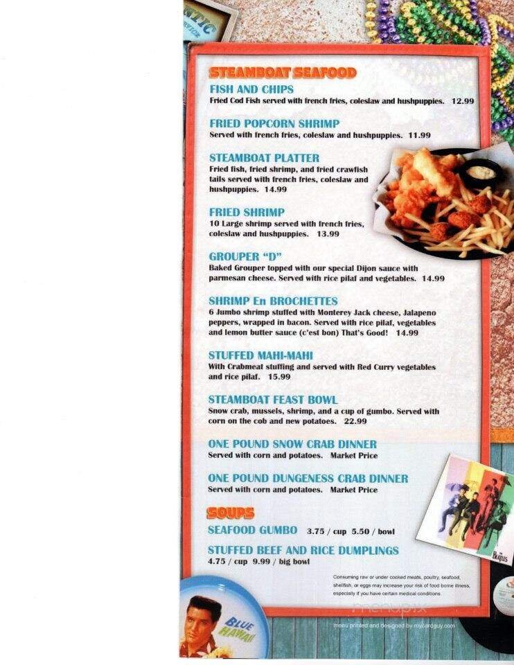 Steamboat Bar & Grill - Santa Rosa Beach, FL menu_pic