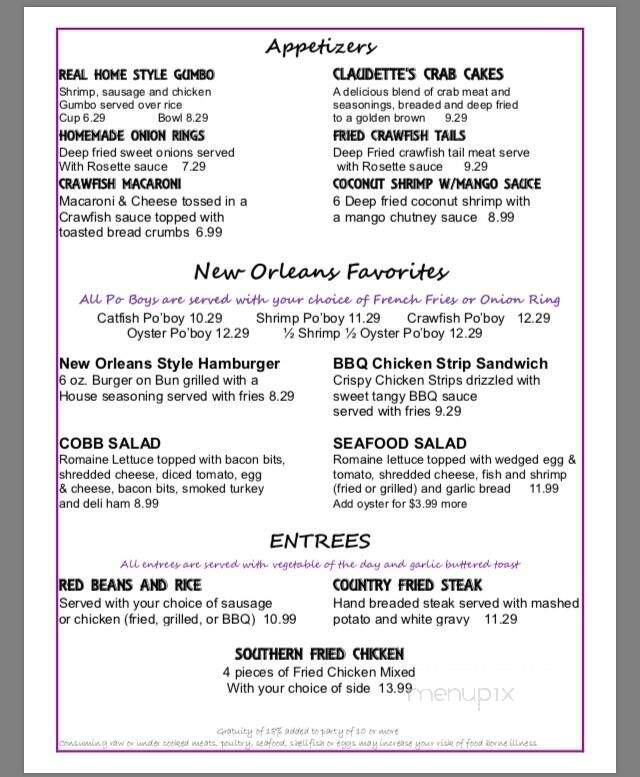 The Real New Orleans Style Restaurant - Marble Falls, TX