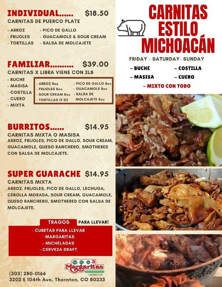3 Margaritas - Thornton, CO menu_pic