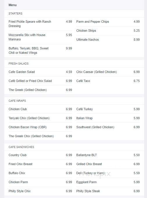 The Connection Cafe @ Sports Connection - Charlotte, NC menu_pic