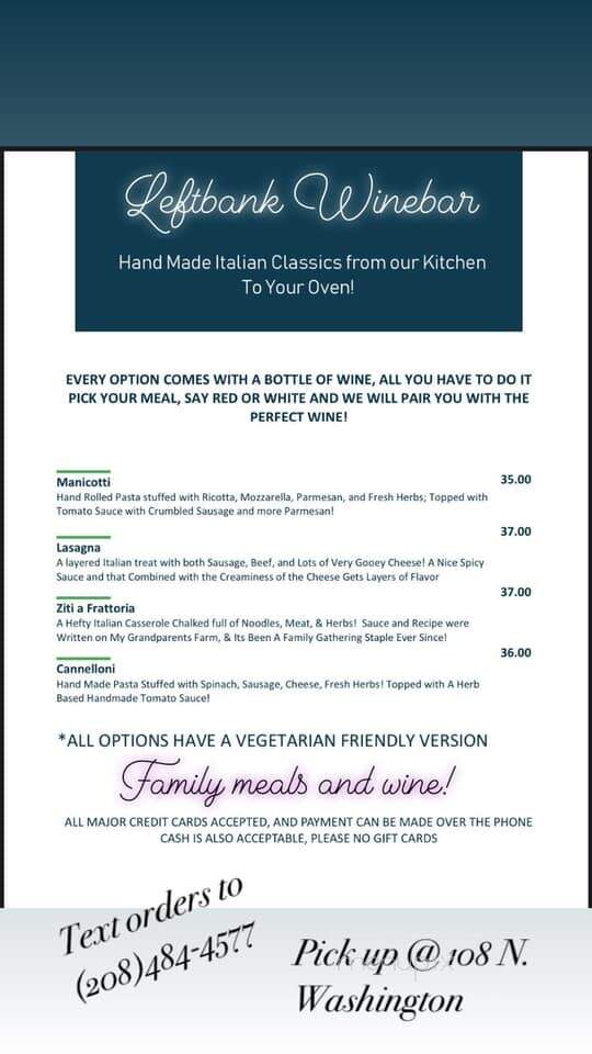 Left Bank - Spokane, WA menu_pic