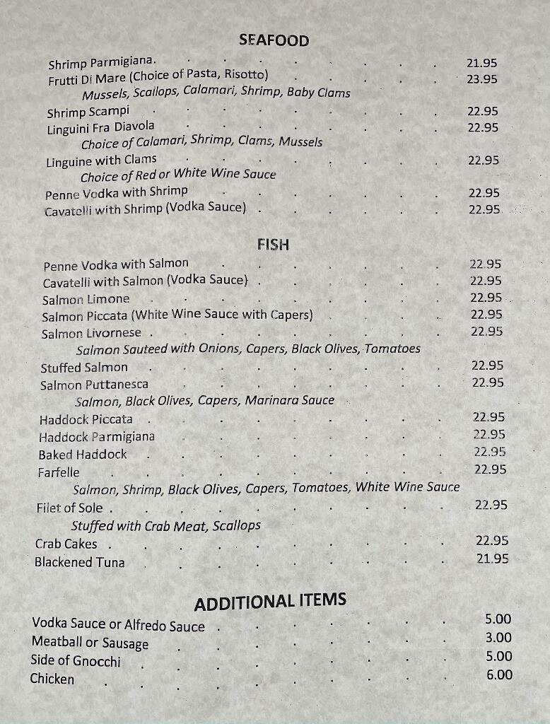 Villa Capri - Altoona, PA menu_pic