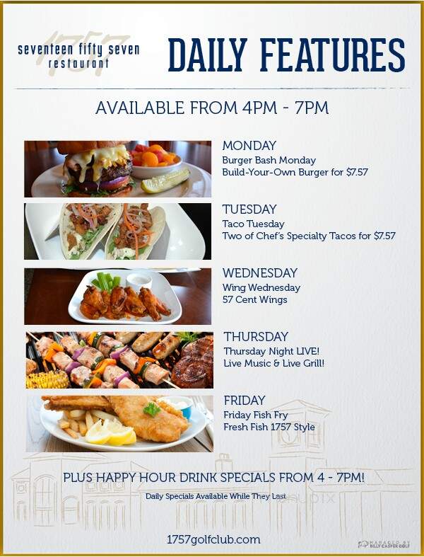 1757 Golf Club Restaurant - Dulles, VA menu_pic