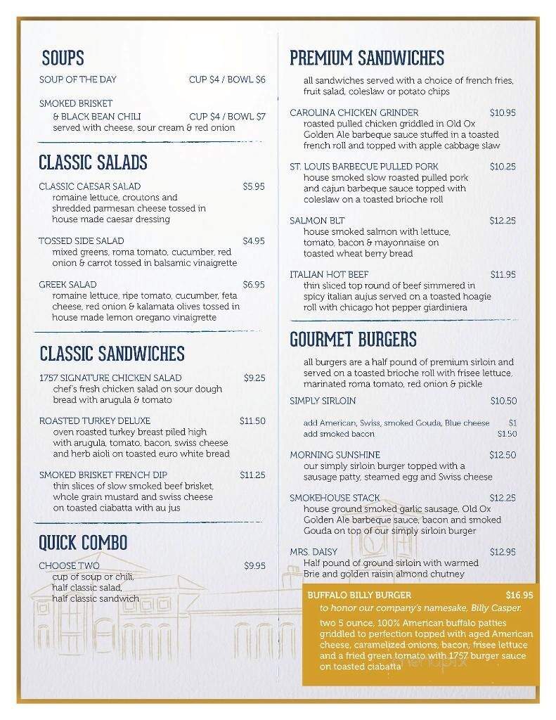 1757 Golf Club Restaurant - Dulles, VA menu_pic