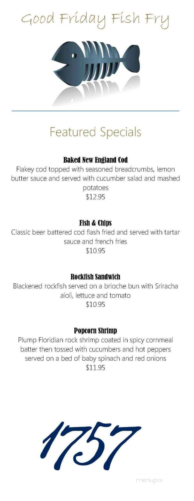 1757 Golf Club Restaurant - Dulles, VA menu_pic
