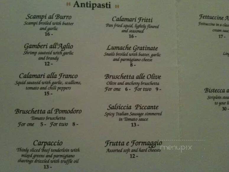 Il Chianti Restaurant - Calgary, AB menu_pic